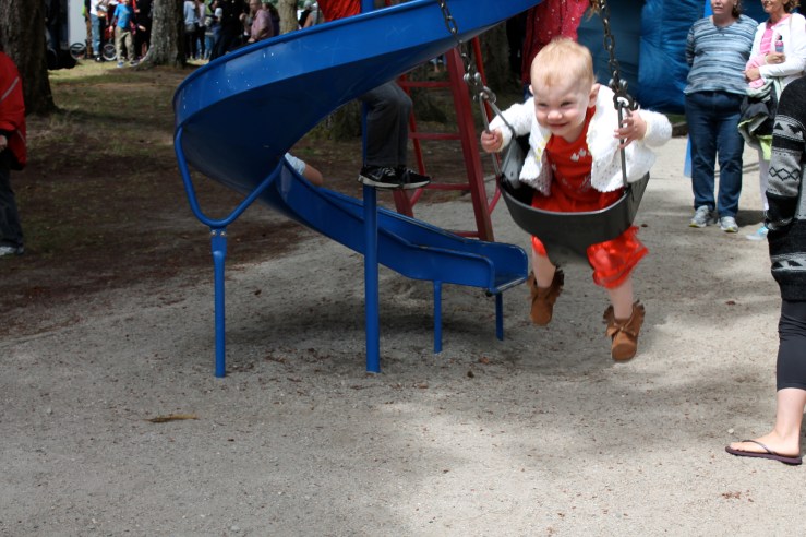 She also loves swings.